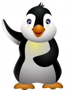 Penguin illustration depicting the link-spam algorithm